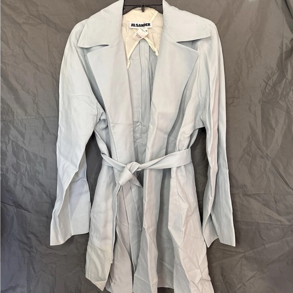 Jil Sander Light Blue Trench Coat